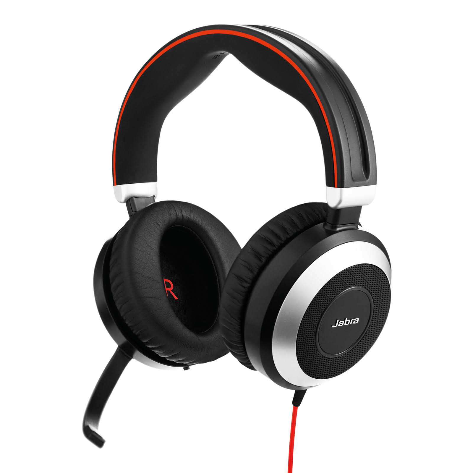 Jabra Evolve 80 UC stereo - Headset - full size - wired - active noise canceling