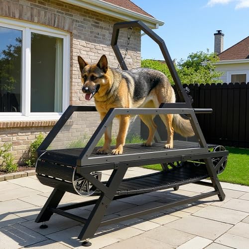 Dog Treadmill for Large & Medium Dogs - Slatmill for Dogs with Adjustable Resistance, Disc Brake & Pedometer, 300 lbs Heavy Duty