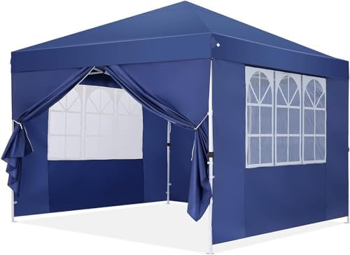 COBIZI Heavy Duty 10x20 Pop up Canopy Tent with 6 Sidewalls, Commercial Instant Canopies Tents for Parties Waterproof Gazebos with Roller Bag