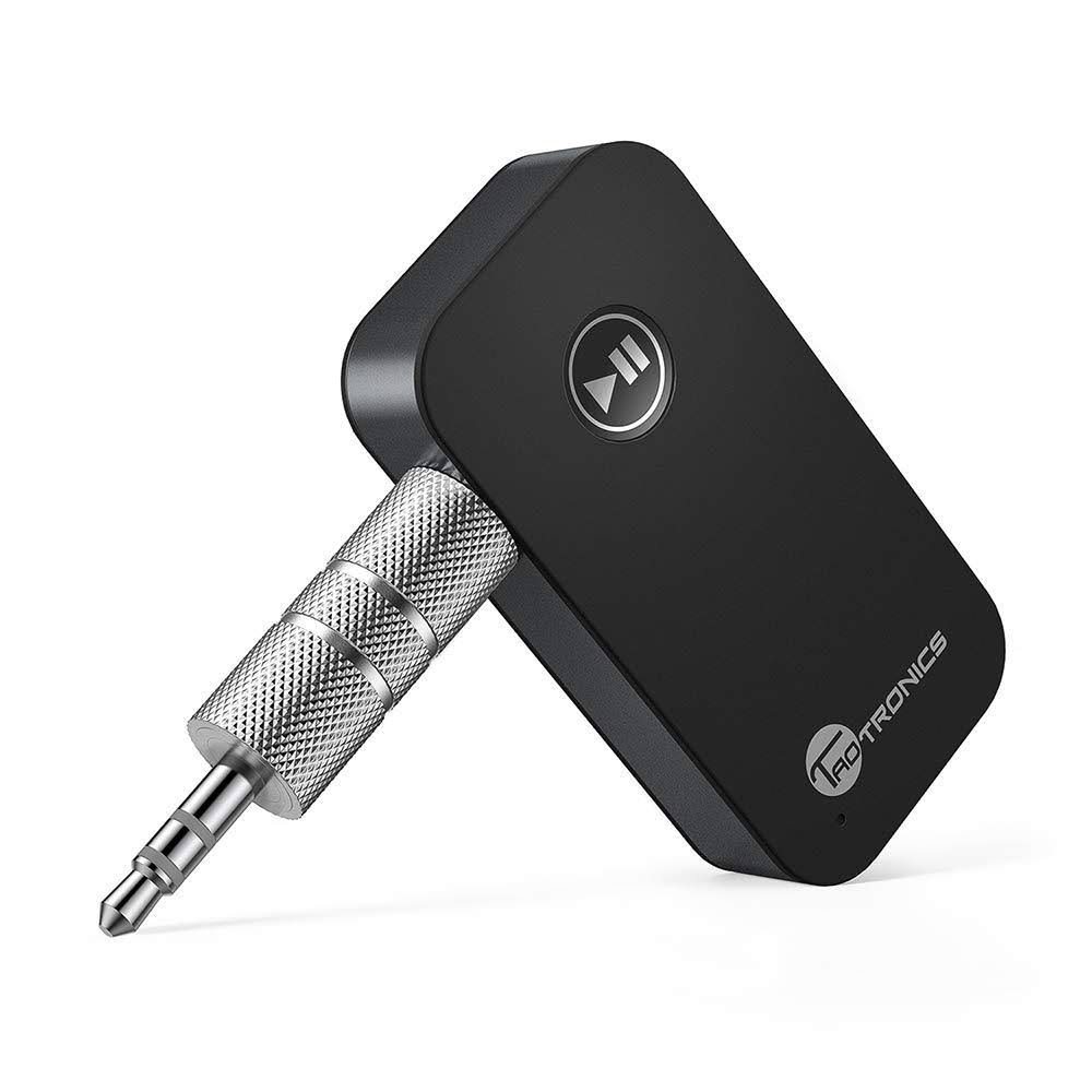 TaoTronics Bluetooth Receiver, Portable Wireless Car AUX Adapter 3.5mm Stereo Car Kits, Bluetooth 4.2 Hands-Free Bluetooth Audio