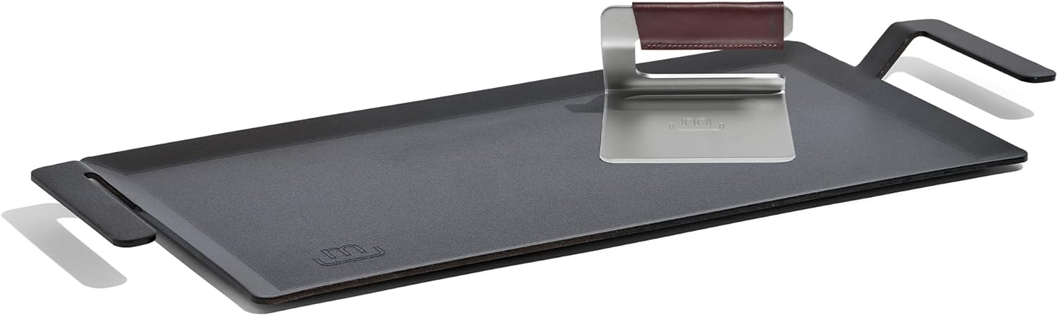 Made In Cookware - Carbon Steel Griddle + Grill Press - (Like Cast Iron, but Better) - Professional Cookware - Crafted in Sweden