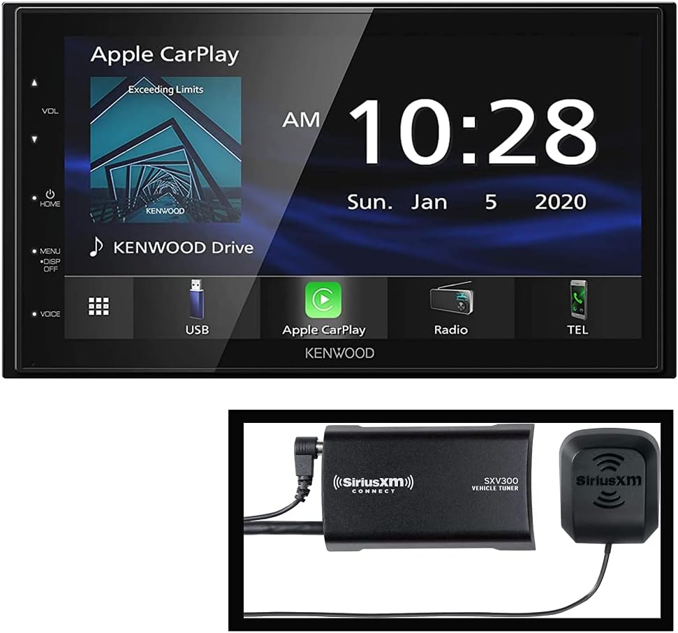 Kenwood DMX47S Mechless 6.8" Capacitive Screen Digital Multimedia Receiver with Apple CarPlay & Android Auto Functionality (Does Not Play CDs) | Plus