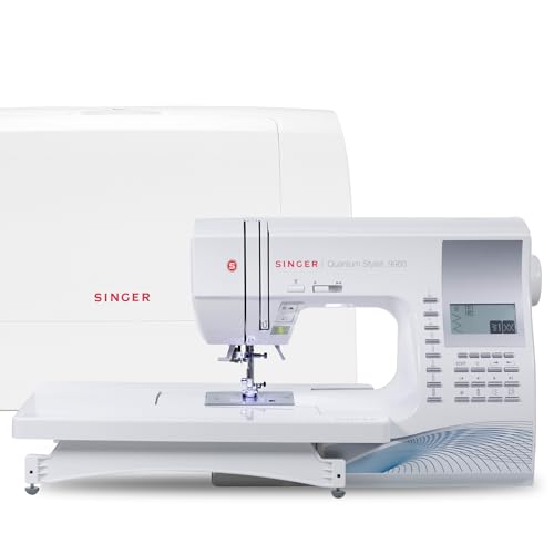 SINGER Quantum Stylist 9960 Computerized Sewing & Quilting Machine with Extension Table, Hard Case & Accessories | 600 Stitches, Lettering, LED Light