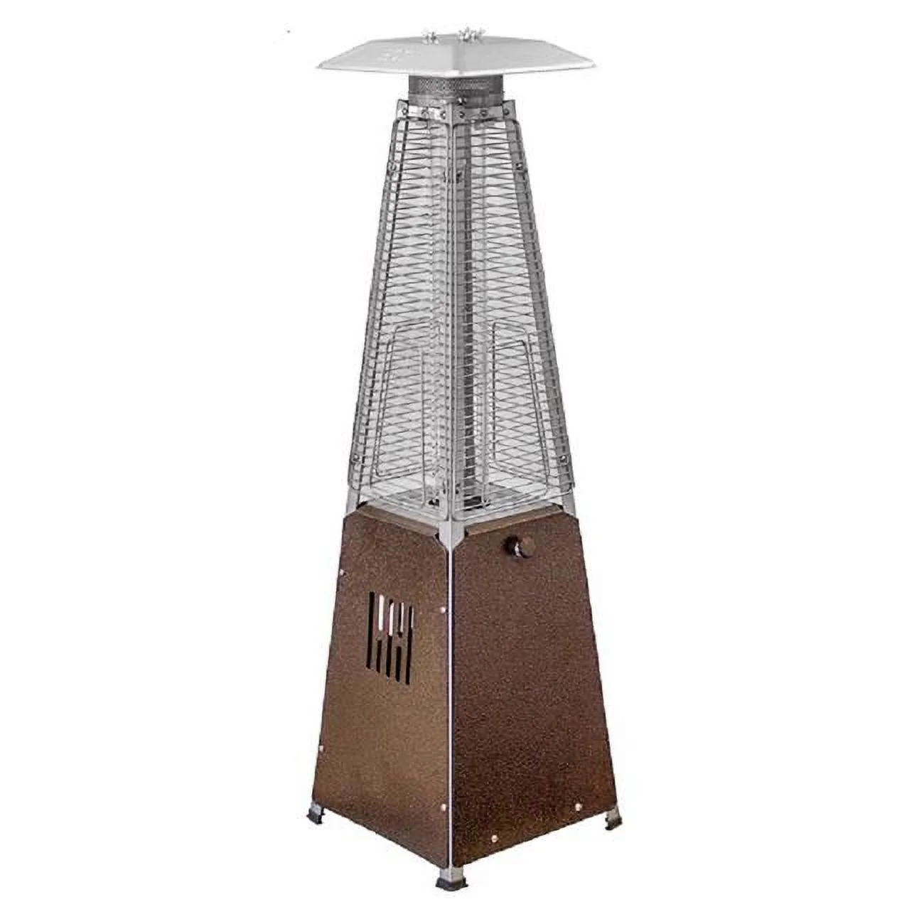 9500 BTU Steel Propane Triangular Pyramid Tabletop Patio Heater, Bronze
