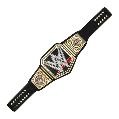 TRUESAGA - Universal Wrestling Championship Belt Class One Replica - Adult Waist Size Up to 46" - 2mm Metal Plate Genuine Leather Base