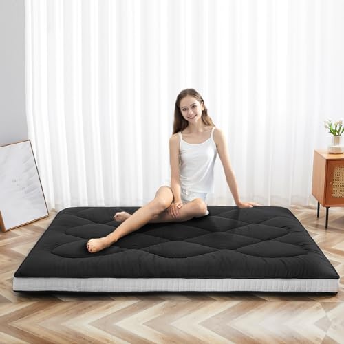 LILYPELLE 5" Thick Japanese Floor Mattress Futon Mattress, Foldable Mattress, Roll Up Mattress Sleeping Tatami Mat Floor Lounger Guest Bed