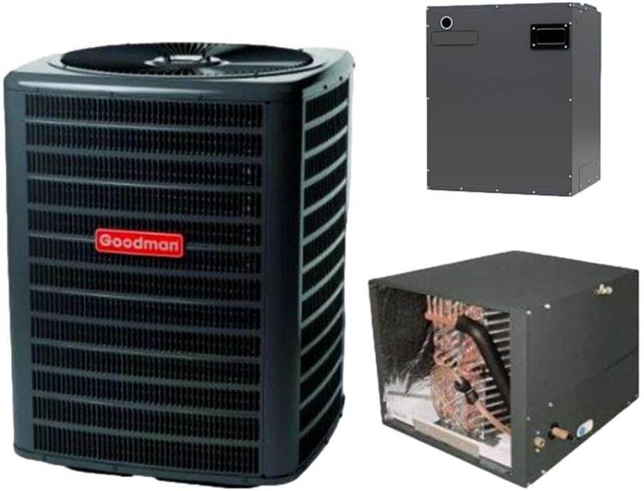 Goodman 3 TON 15.2 SEER2 Horizontal AC Only system with blower and coil (GSXH503610, CHPT4860D4, MBVC2001AA-1)