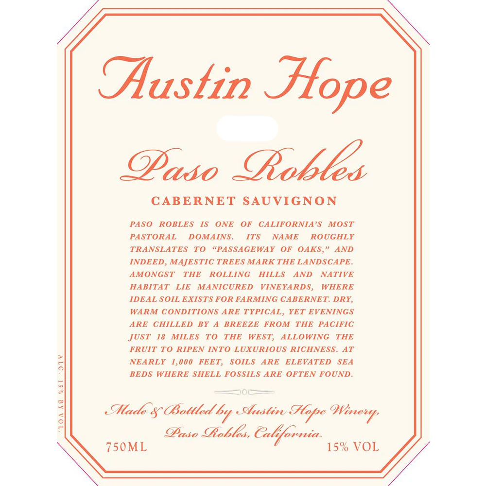 Austin Hope Paso Robles Cabernet Sauvignon 750ml - Nestor Liquor