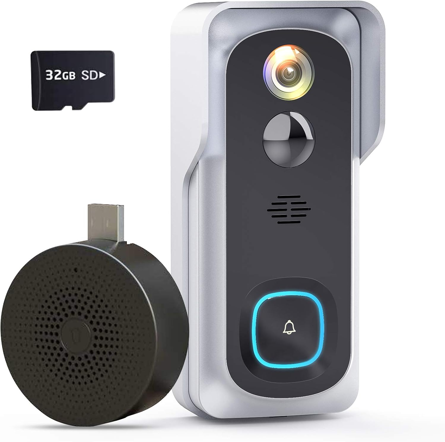 Wireless Video Doorbell Camera, Geekee 1080P Security WiFi Doorbell Camera with Indoor Chime, Motion Detect Sensor, IR Night Vision, IP66 Waterproof