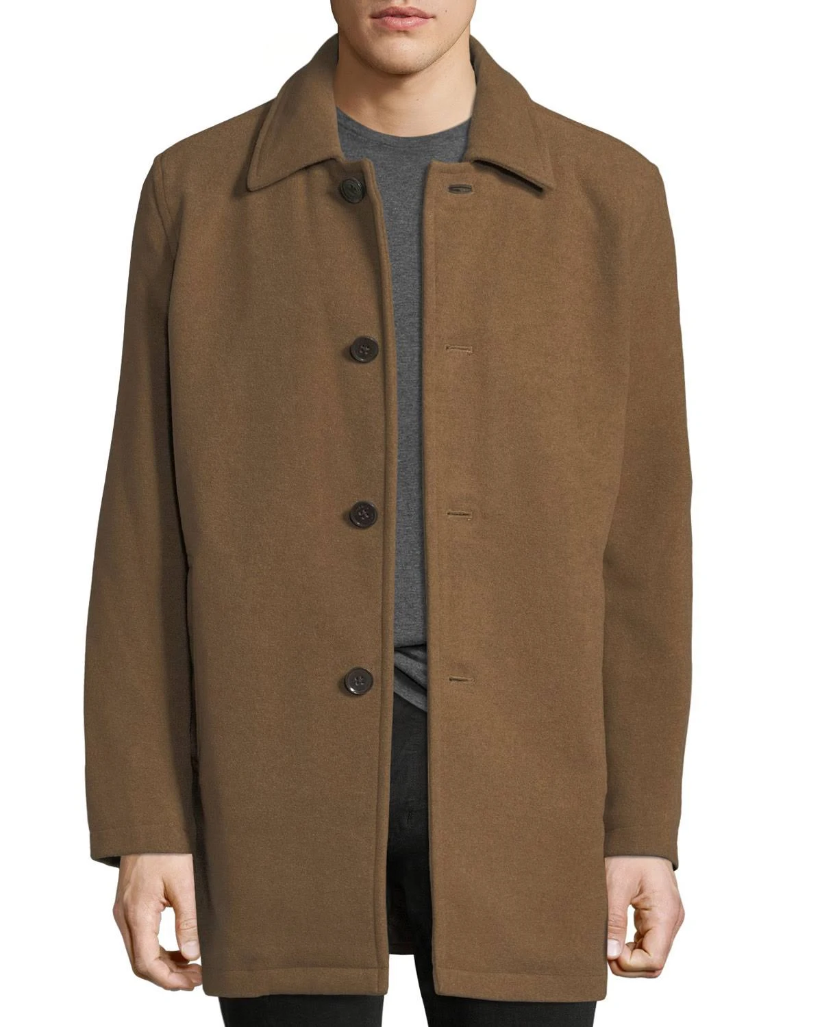 Cole Haan Wool-Blend Coat - Camel