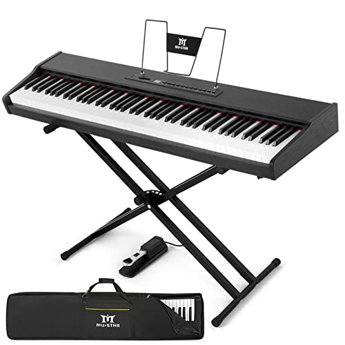 MUSTAR Digital Piano 88 Key Weighted Keyboard Hammer Action, MDP-1200 Weighted Keyboard with Stand