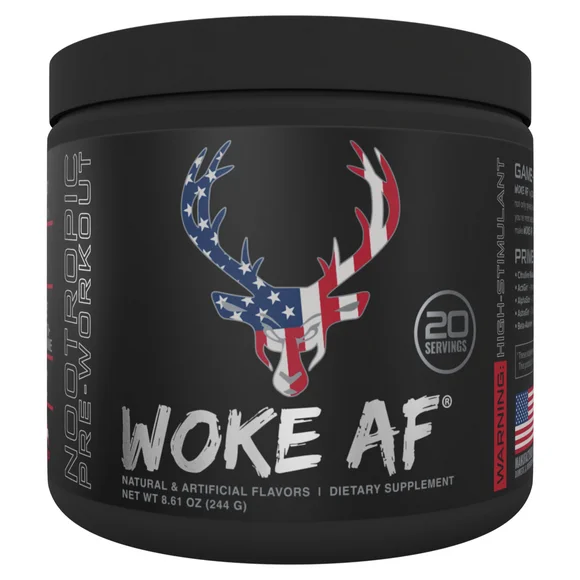 Bucked Up Woke Af Pre-Workout Powder, Increase Energy, Rocket Pop, 333mg Caffeine, 20 Servings - Kansas Nuitrition - HNZSDS