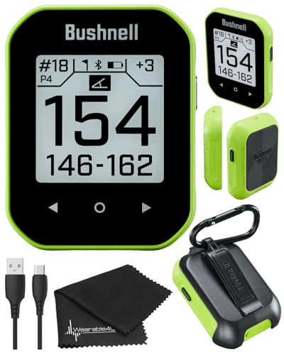 Wearable4U - Bushnell Phantom 3 Slope GPS Golf Green with Slope Technology, Touchscreen, Magnetic Cart Mount with Towel Bundle