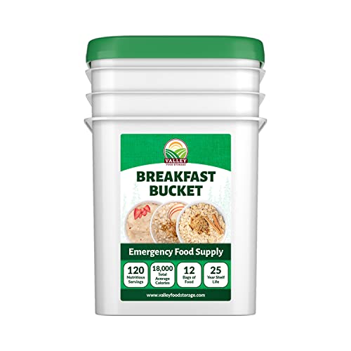 80 Serving Breakfast, Lunch & Dinner Bucket | Premium Emergency Food Supply | Survival Food 25 Year Shelf Life | Camping Food, Backpacking Meals