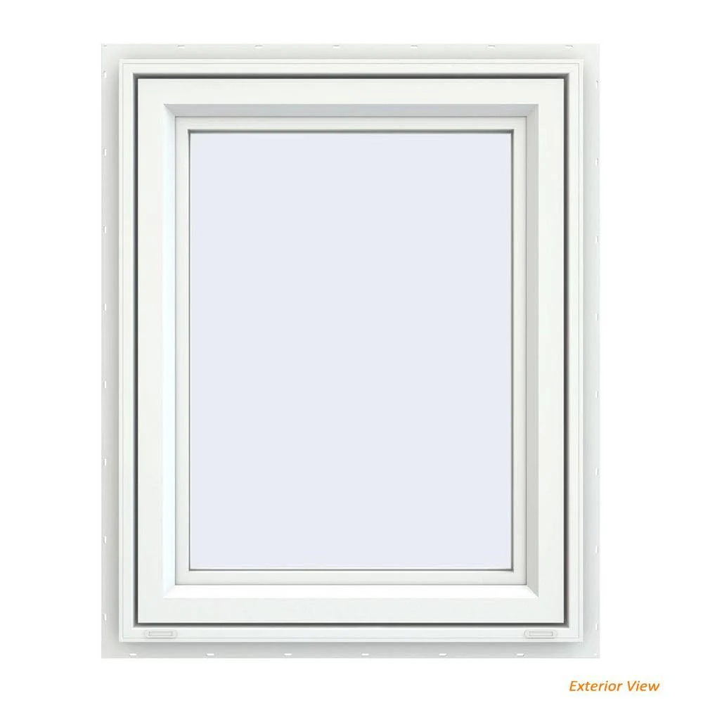 JELD-WEN 23.5 in. x 29.5 in. V-4500 Series White Vinyl Left-Handed Casement Window with Fiberglass Mesh Screen CS0837