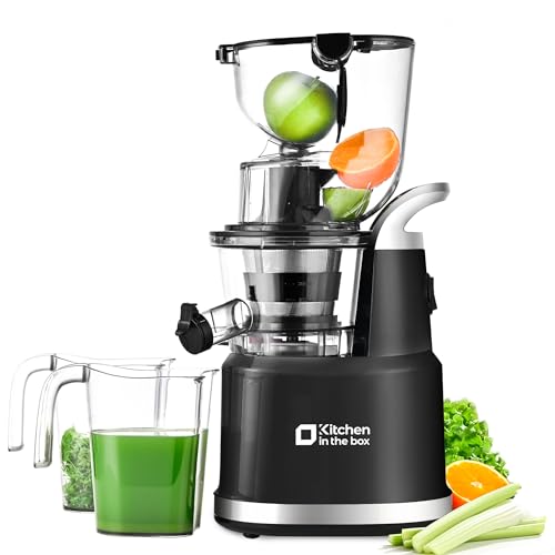Kitchen in the Box Cold Press Juicer Machines,Slow Masticating Juicer Machine, With 3.26" Wide Feed Chute for Whole Fruits and Vegetables,BPA-Free