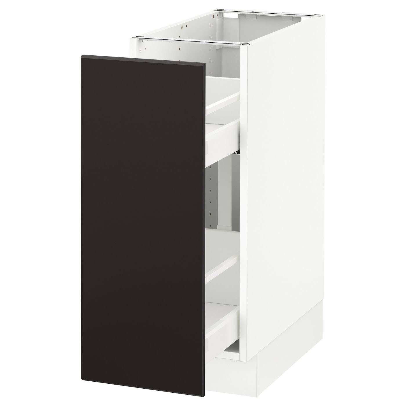 IKEA - SEKTION Base Cabinet w/Pull-Out Organizers, white/Kungsbacka Anthracite, 12x24x30 39214793