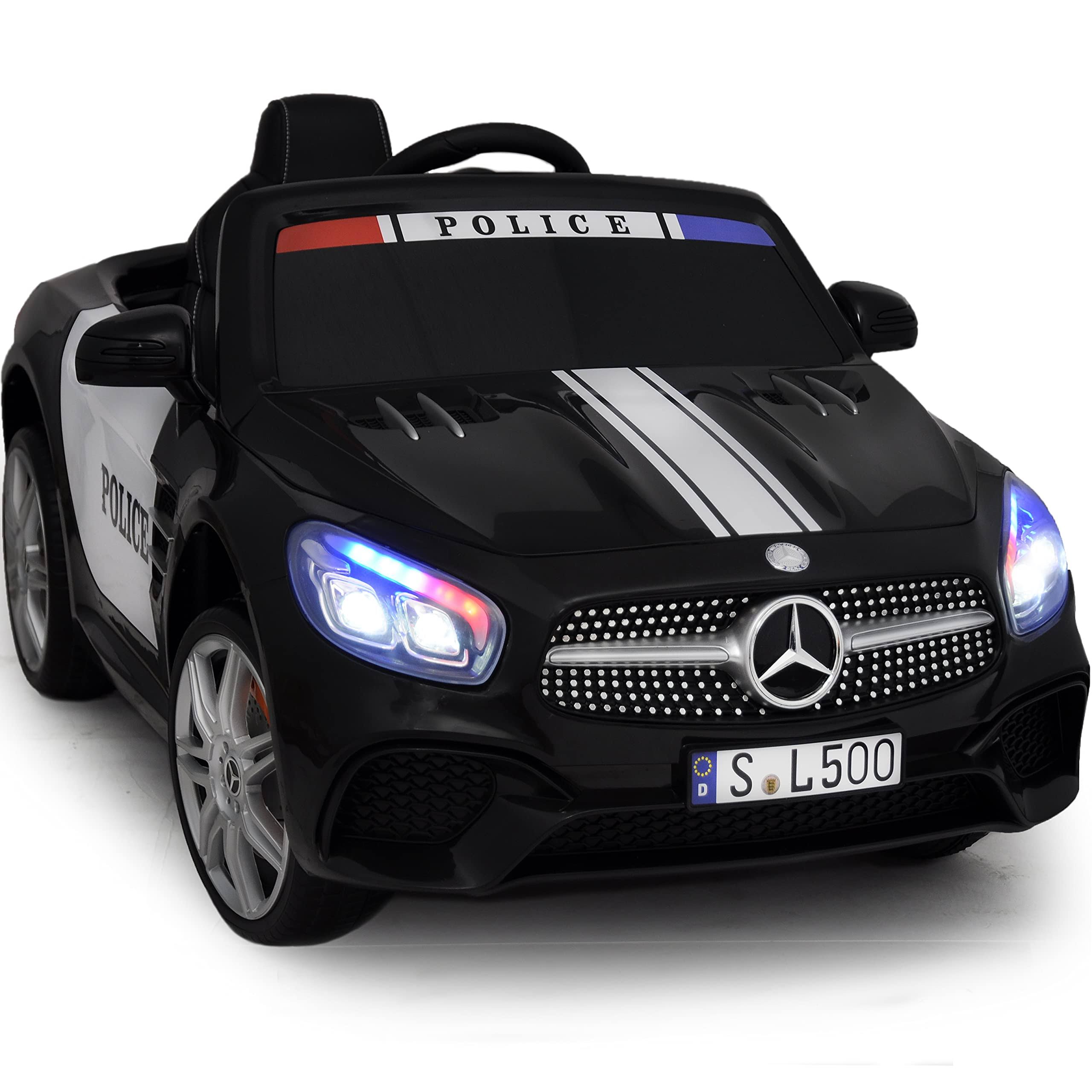 Americas Toys Compatible with Mercedes-Benz SL500 Ride on Car - 12V Ride on Toys with Remote Control - Electric Police Car for K