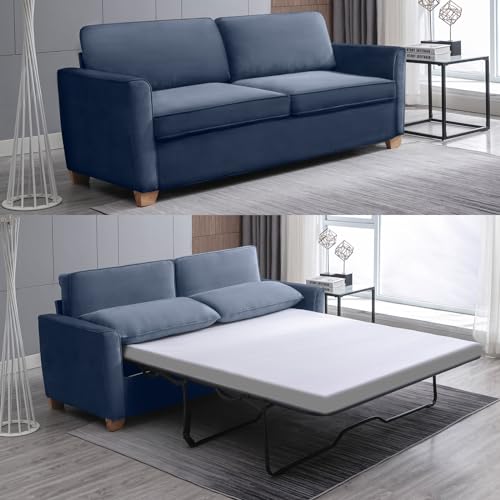 Queen Sleeper Sofa Couch with Pullout Bed, 2-in-1 Pull Out Sofa Bed with Foam Mattress