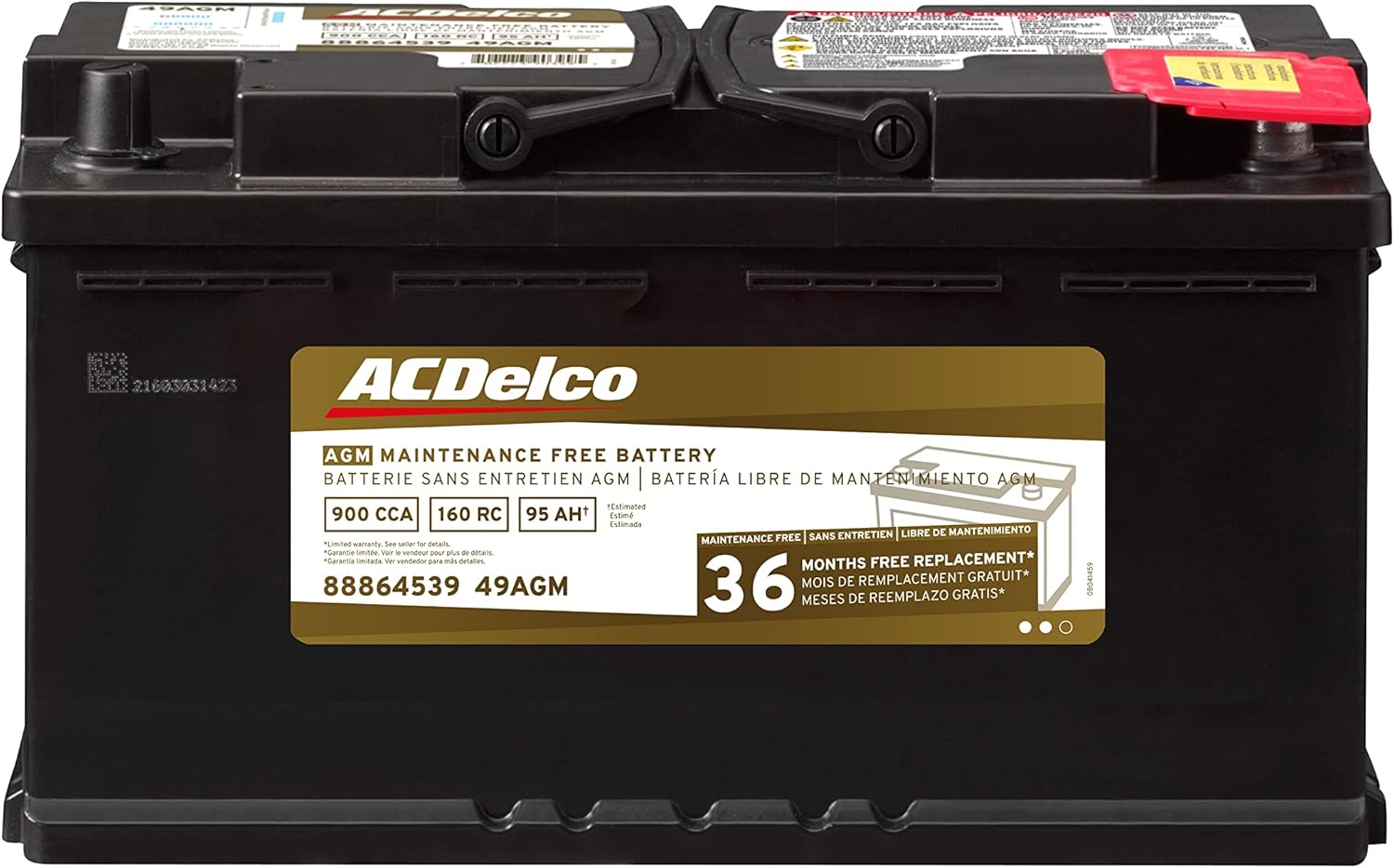 ACDelco Gold 49AGM 36 Month Warranty AGM BCI Group 49 Battery