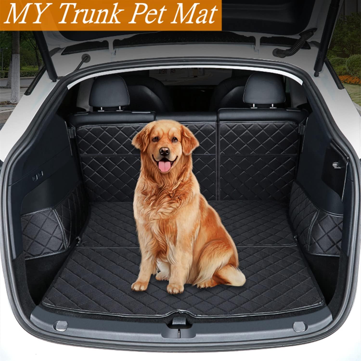 Newellev Tesla Model Y Trunk Mat Cargo Liner Waterproof Pet Mat Dog Car Seat Cover Compatible for 2021 2020 Model Y Accessories, Black