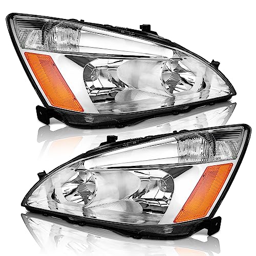 LED Headlight Assembly for 03 04 05 06 07 Honda Accord, for 2003-2007 Accord OE Headlamp with Sequential Turn Signal