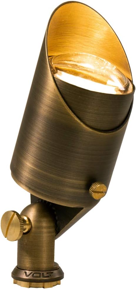 VOLT Top Dog 12V Cast Brass Outdoor Spotlight with Ground Stake (Bronze)