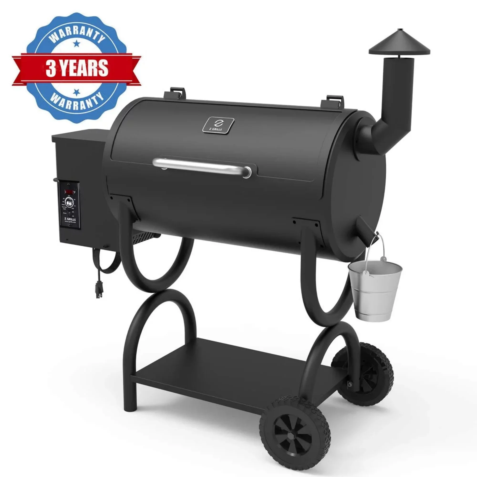 Z GRILLS 550B 560 sq. in. Wood Pellet Grill & Smoker, 8 in 1 BBQ Grill with Latest PID Technology