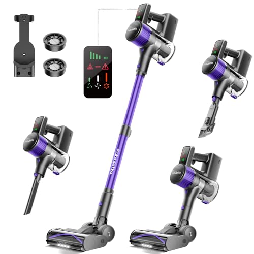 FABULETTA Vacuum Cleaners for Home, 38Kpa Cordless Vacuum Cleaner with 500W Brushless Motor, 6 in 1 Lightweight Stick Vacuum Up to 55 Mins Runtime