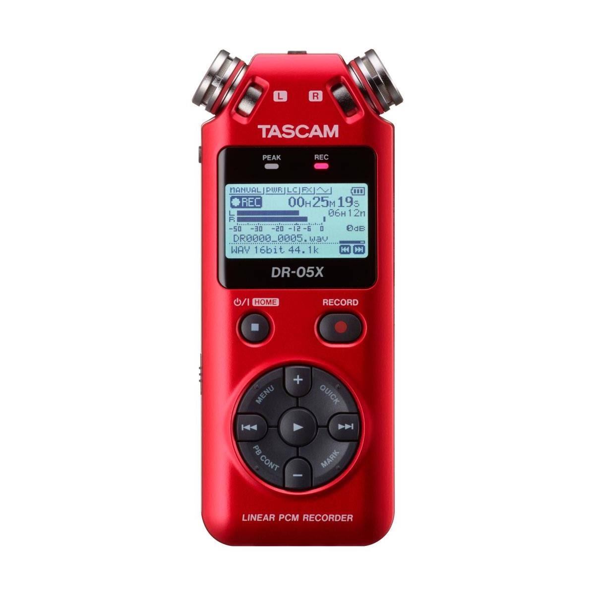 Tascam DR-05X Stereo Handheld Digital-Audio Recorder & USB Audio Interface - Red