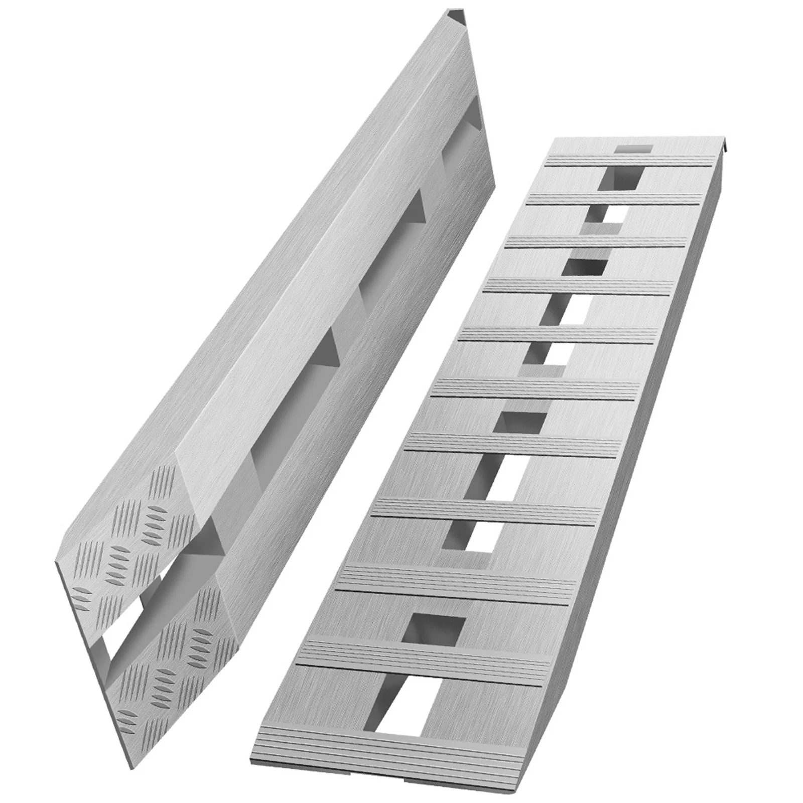 SKYSHALO 60x12 Inch Aluminum Ramps 6000LBS 1 Pair 2 Ramps Capacity Car Trailer Truck ATV Ramps - Curated Treasures Market