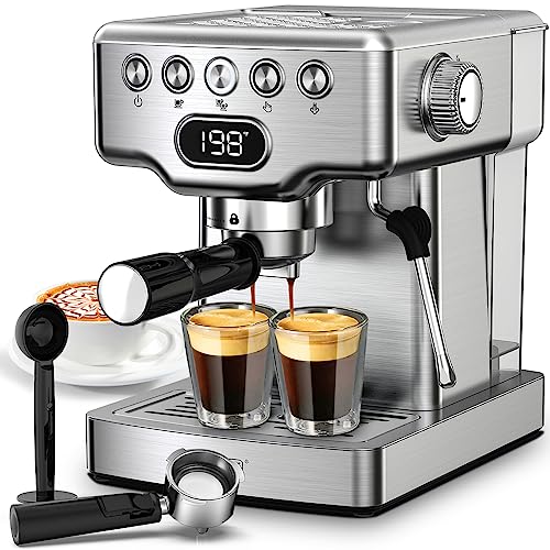 Geek Chef Espresso Machine, 20 Bar Espresso Maker with Milk Frother Steam Wand, Compact Coffee Machine with for Cappuccino,Latte, Fast Heating