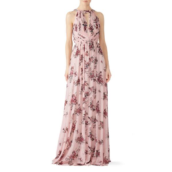 Marchesa Notte - Blush Printed Floral Gown
