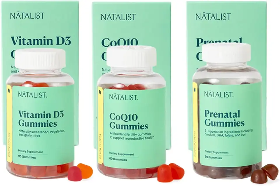 NATALIST Prenatal Gummies for Her Daily Preconception & Pregnancy Formula Vitamin D3 1000 IU (25 mcg) Gummies CoQ10 Gummies Daily Fertility Vitamin