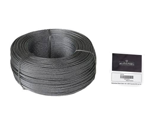 Galvanized Cable 1/8′′ x 500& Capacity 340 lbs 7x7