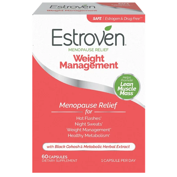 Estroven Menopause Relief Weight Management Capsules, 60 Count - Kansas Nuitrition - HNZSDS