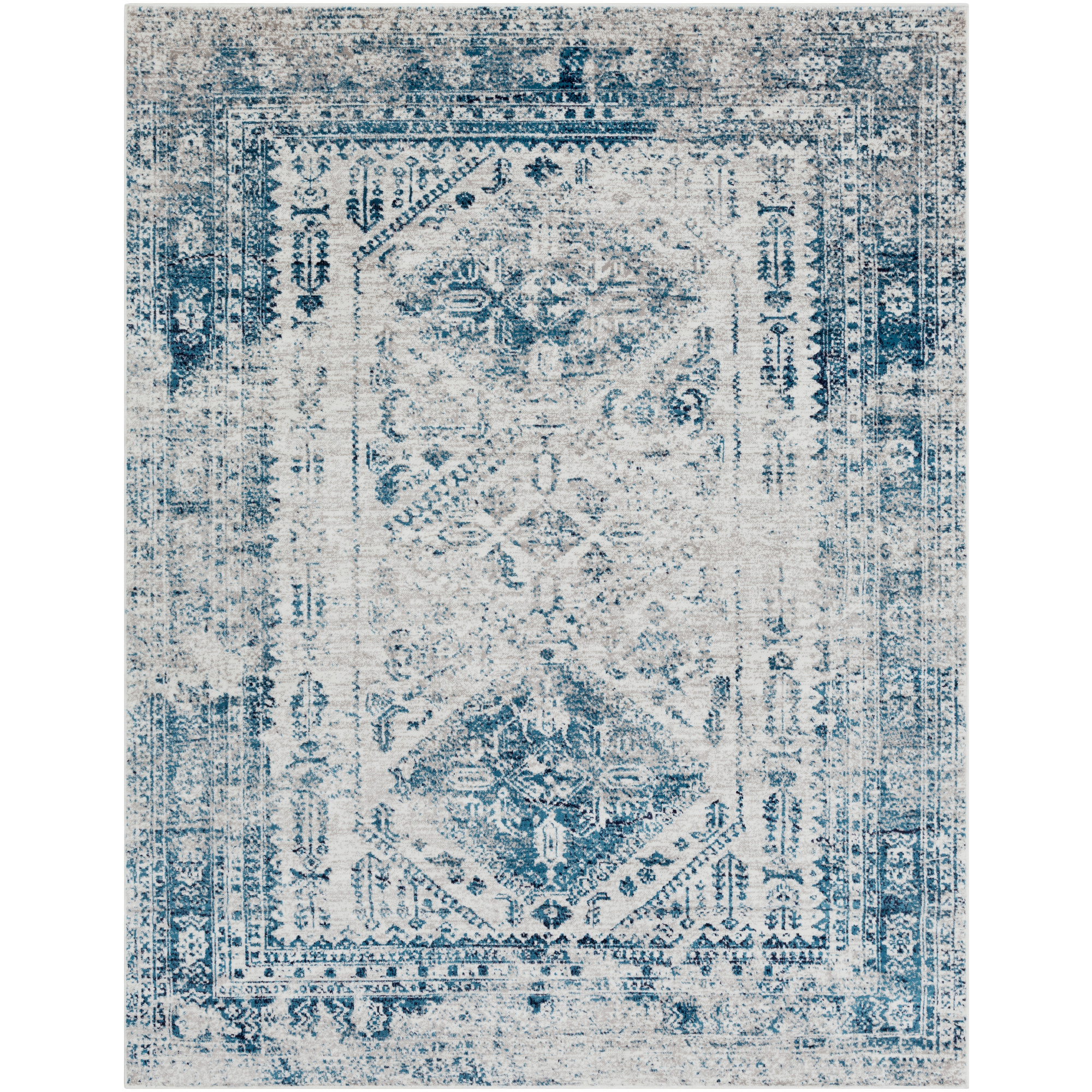 Artistic Weavers Monte Carlo Medallion Area Rug, Blue/White, 7'10" X 10'3"