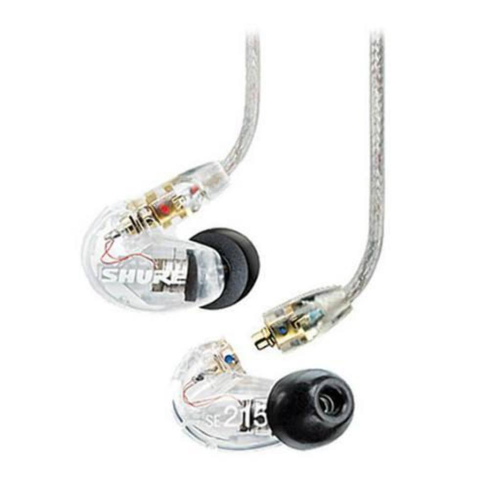 Shure SE215 Sound Isolating Earphones Clear with Triple Flange Sleeves (3 Pairs)