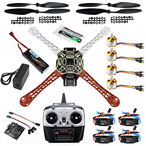 QWinOut DIY 2.4G 8CH KK V2.3 F450 Frame RC Quadcopter 4-Axle UFO Unassembly Kit RTF/ARF Drone (KK FC Version)