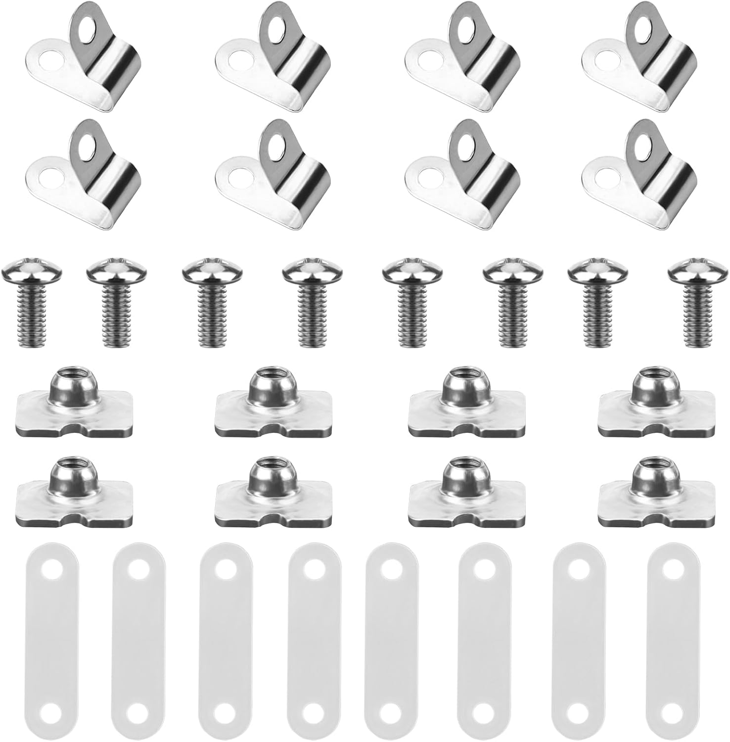 Football Helmet Repair Kit, Including Stainless Steel R-Shape Soccer Visor Clips, Nuts, Screws, Rubber Gasket, Baseball, Softball, Hockey