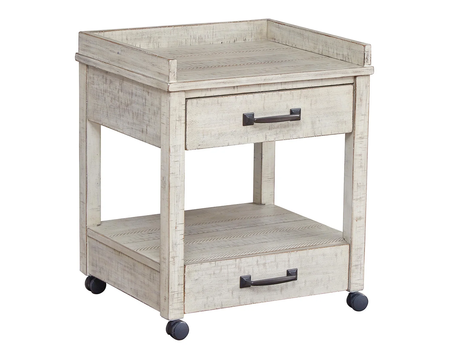 Signature Design by Ashley Carynhurst Printer Stand with 2 Drawers, Whitewash