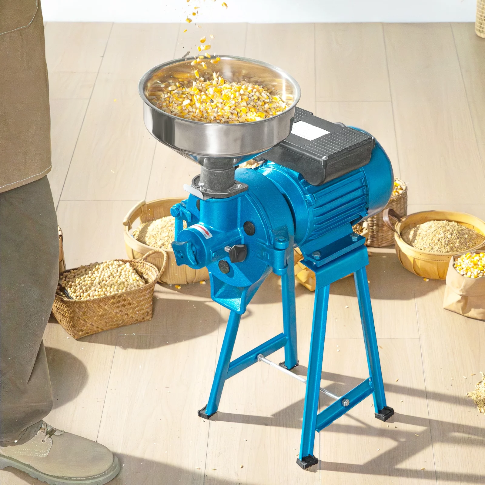 BENTISM 1500W Electric Grain Mill Grinder110V Spice Grinders Corn Wheat Flour Cereal Mill Wheat Grinders & Dry & Wet Grinder