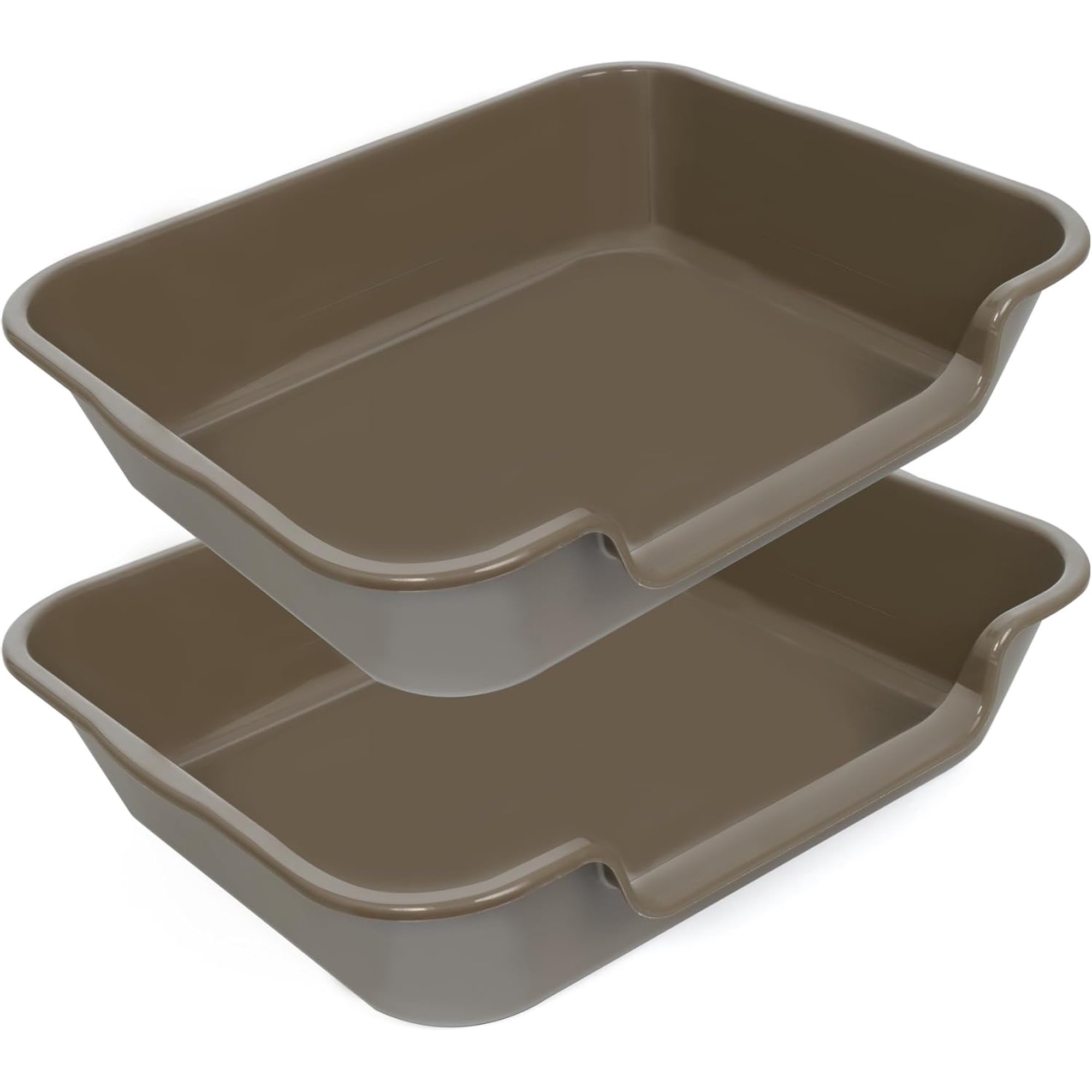 2 Pack Extra Large Dog Litter Box Pan Tray (ABS Material), Low Entry Jumbo Senior Litter Boxes for Multiple Kitten Big Cats