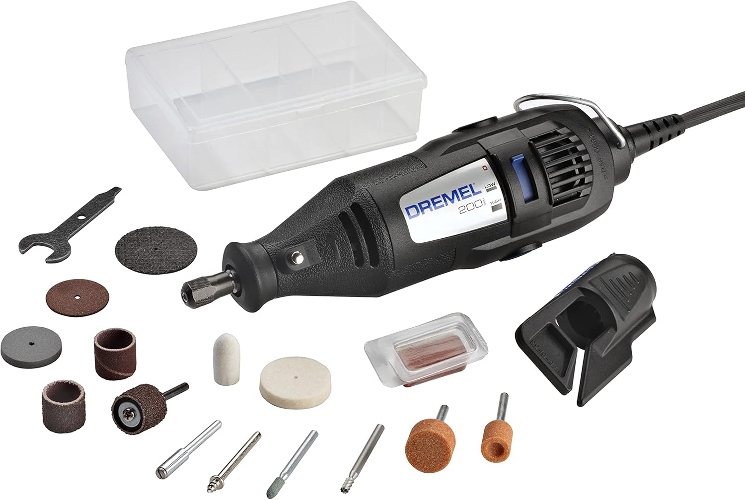 Dremel 200-1/15 Two-Speed Rotary Tool Kit with 1 Attachment 15 Accessories - Hobby Drill, Woodworking Carving Tool, Glass Etcher, Small Pen Sander
