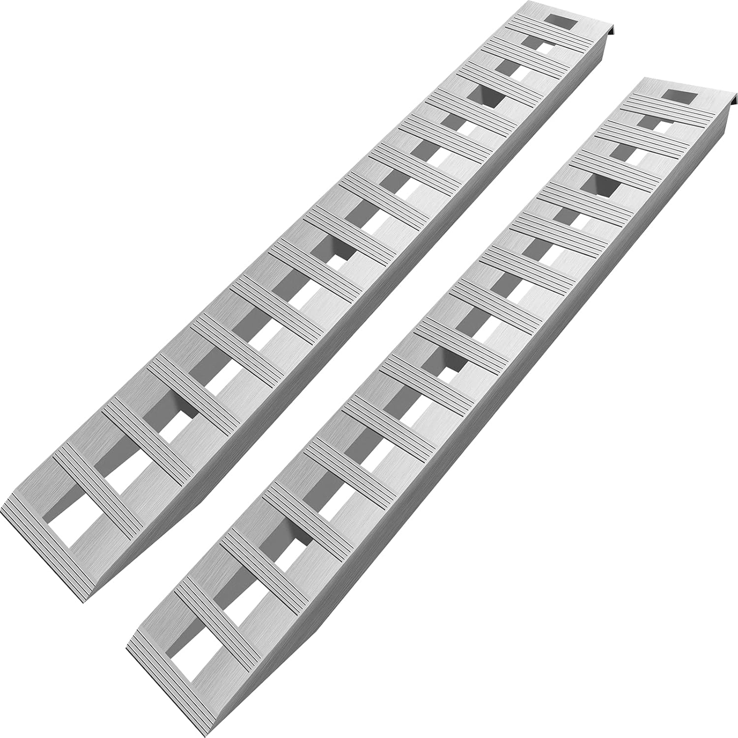 84'' X 15'' Aluminum Trailer Ramps 6000LBS Total Beavertail Hook End 1 Pair 2 Ramps