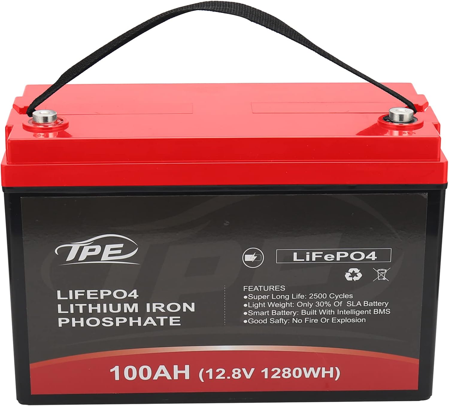 LiFePO4 Lithium Battery 24V 100AH, Rechargeable Lithium Iron Battery, Deep Cycle Lithium Phosphate Battery Built-in BMS 4000+ Life Cycles for RV