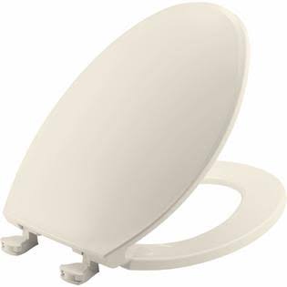 Bemis 1800EC 346 Plastic Elongated Toilet Seat with Easy Clean u0026 Change Hinges Biscuit/Linen