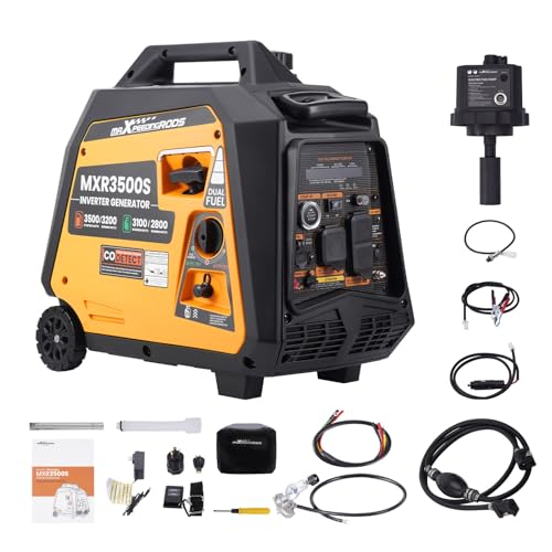 maXpeedingrods 3500 Watt Dual Fuel Inverter Generator with Gasoline Electric Fuel Pump