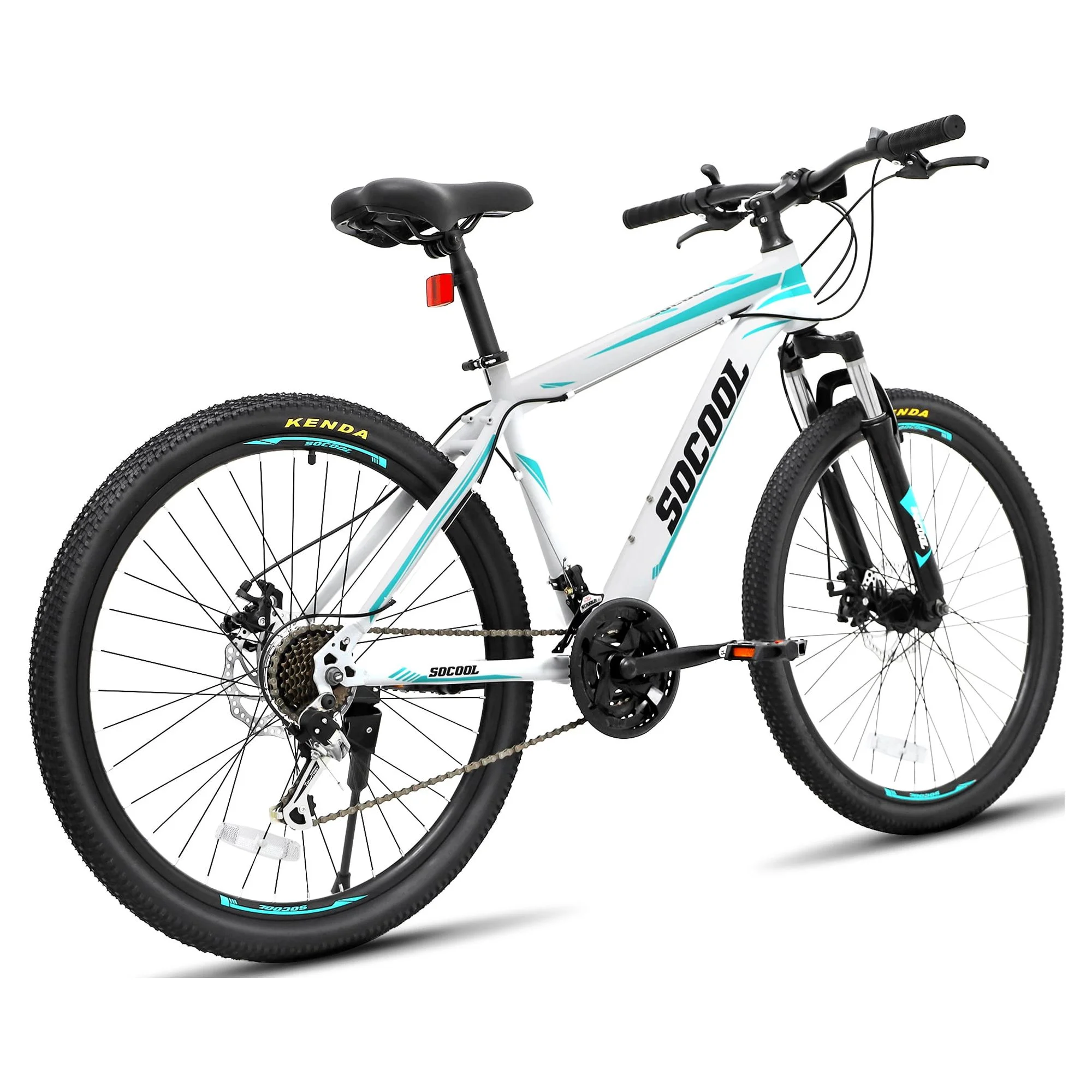 SOCOOL 26 Inch Mountain Bike - 21-Speed Bike for Men - Lightweight Aluminum Mountain Bicycle for Men - Disc Brakes Suspension Fork