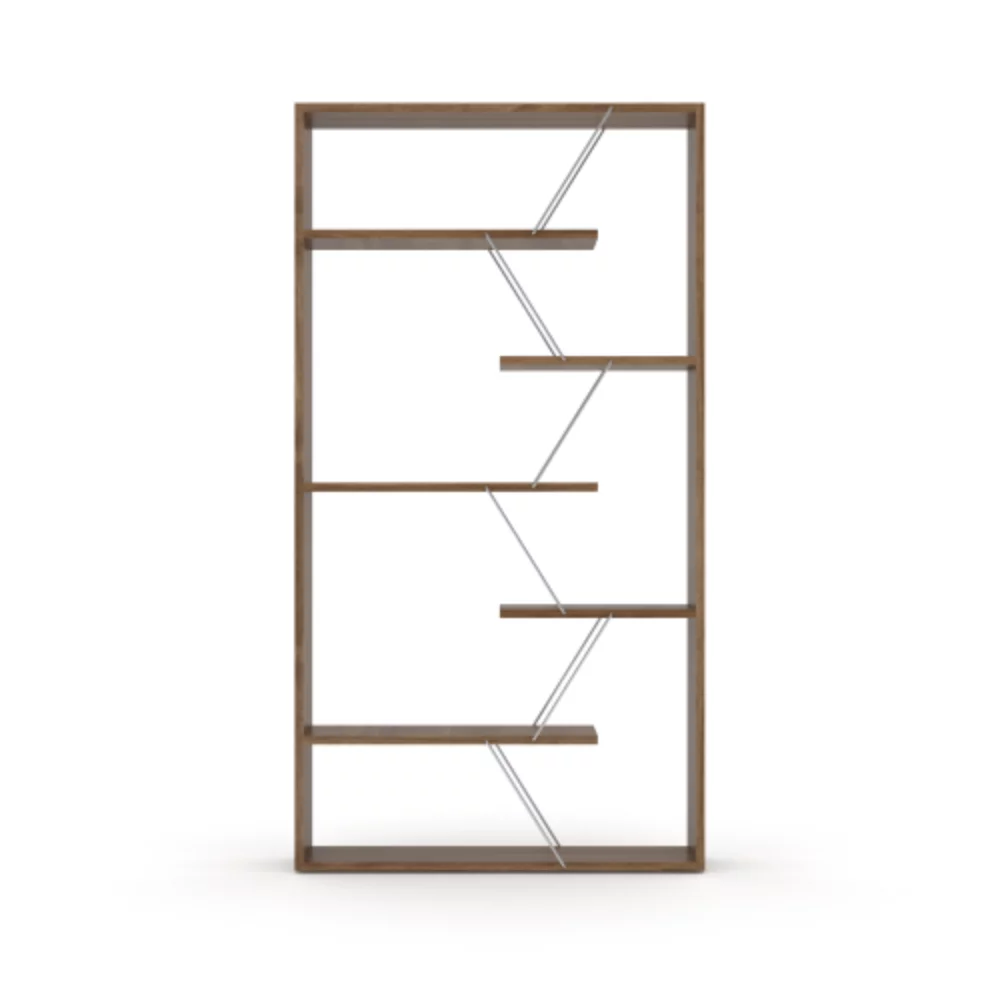 Furnish Home Store Wood Frame Etagere Open Back 6 Shelves Bookcase Industrial Bookshelf for Office and Living Rooms Modern Bookcases Large Bookshelf